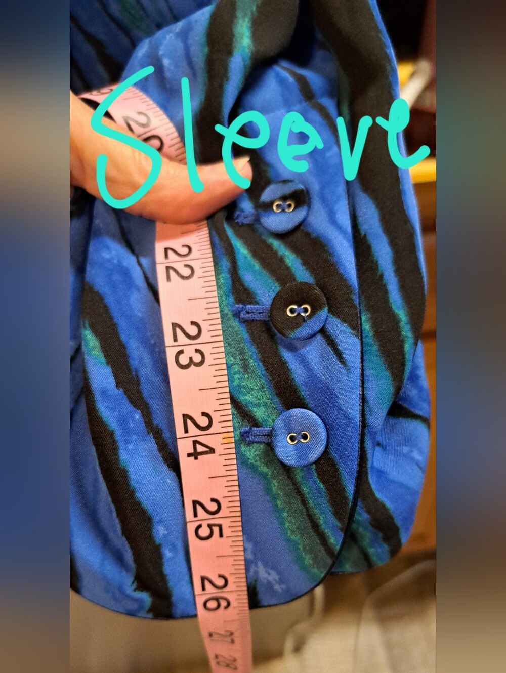 DVF Diane Von Furstenberg Vinley  Blue Print Artzy Blue Black Blazer Jacket  16 - Picture 11 of 12